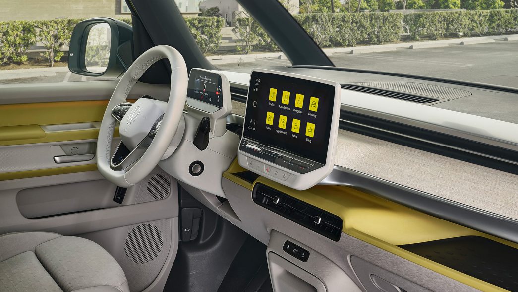 AMAG VW ID. Buzz modern cockpit in yellow gray 