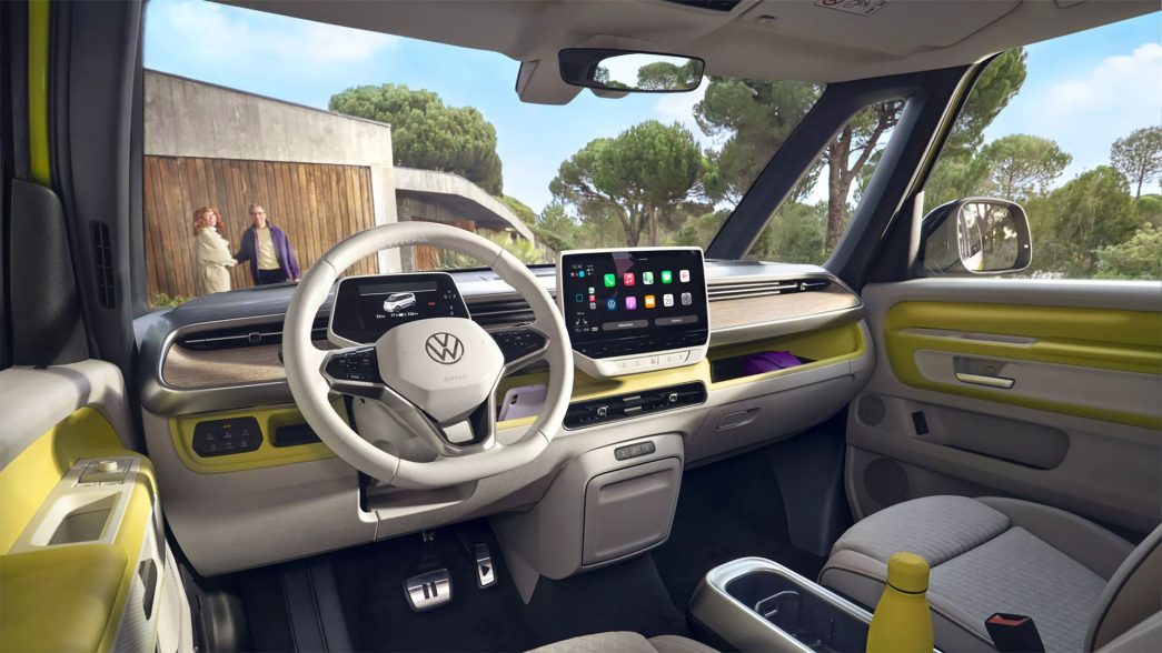 AMAG VW ID. Buzz modern cockpit in yellow gray 