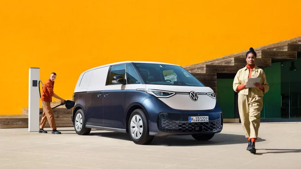 AMAG VW ID. Buzz Cargo is connected to charging station