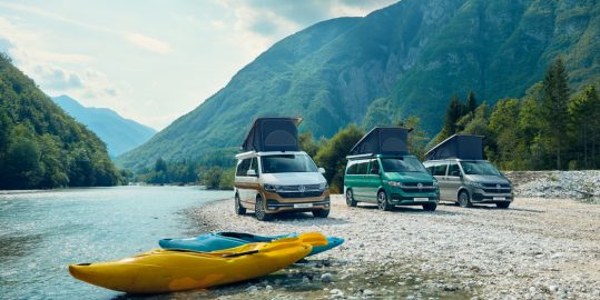 Drei VW California am See