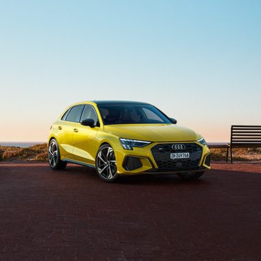 Audi S3 Sportback jaune vue de face